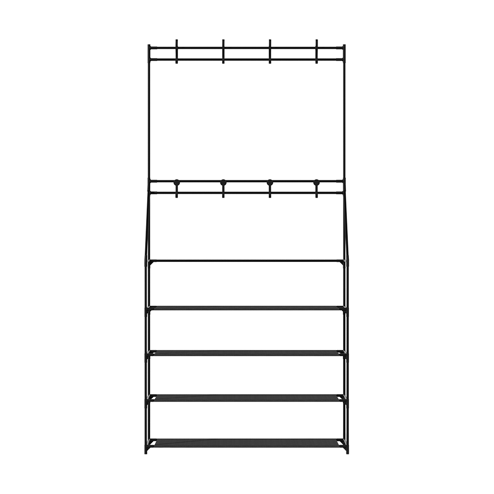 Artiss Shoe Rack Hall Tree 16 Pairs Black