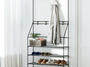 Artiss Shoe Rack Hall Tree 16 Pairs Black