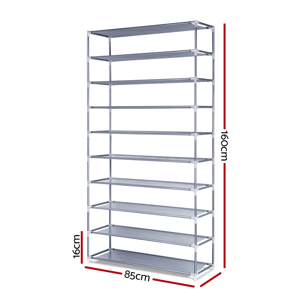 Artiss Shoe Rack Cabinet Stackable 10-Tier Grey