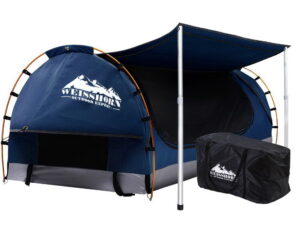 Weisshorn Double Swag Camping Swags Canvas Free Standing Dome Tent Dark Blue