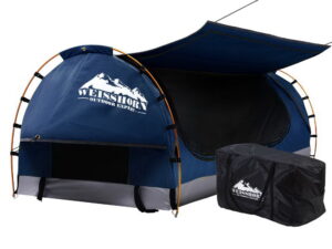Weisshorn King Single Swag Camping Swags Canvas Free Standing Dome Tent Blue