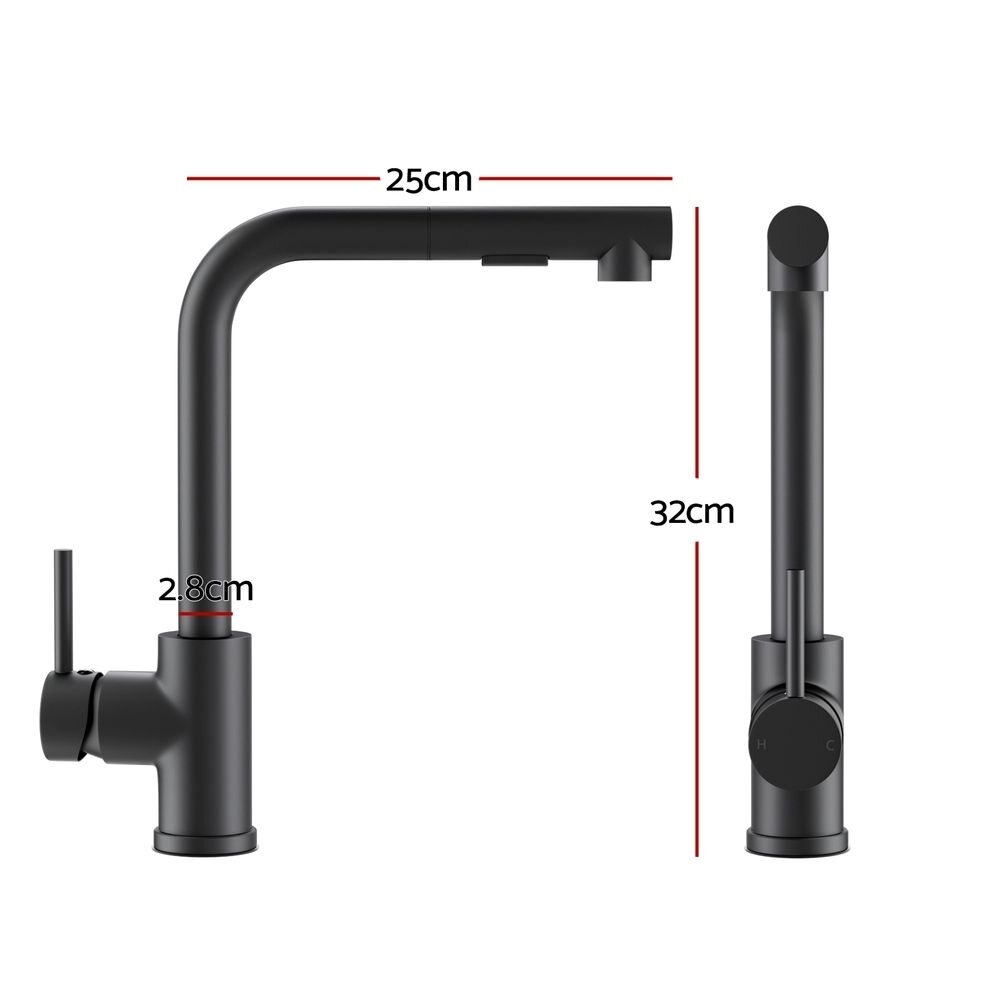 Cefito Kitchen Mixer Tap Pull Out Rectangle 2 Mode Sink Basin Faucet Swivel WELS