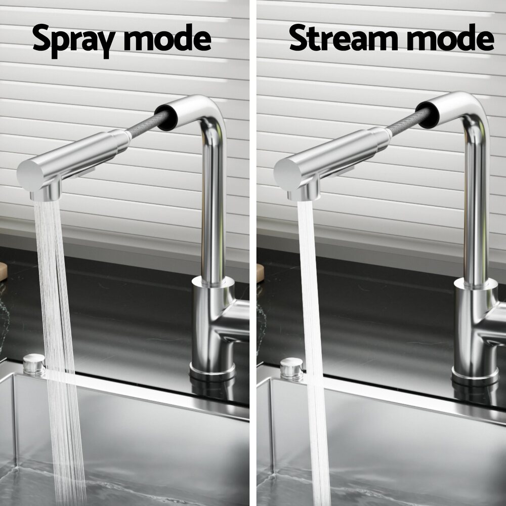 Cefito Kitchen Mixer Tap Pull Out Rectangle 2 Mode Sink Basin Faucet Swivel WELS