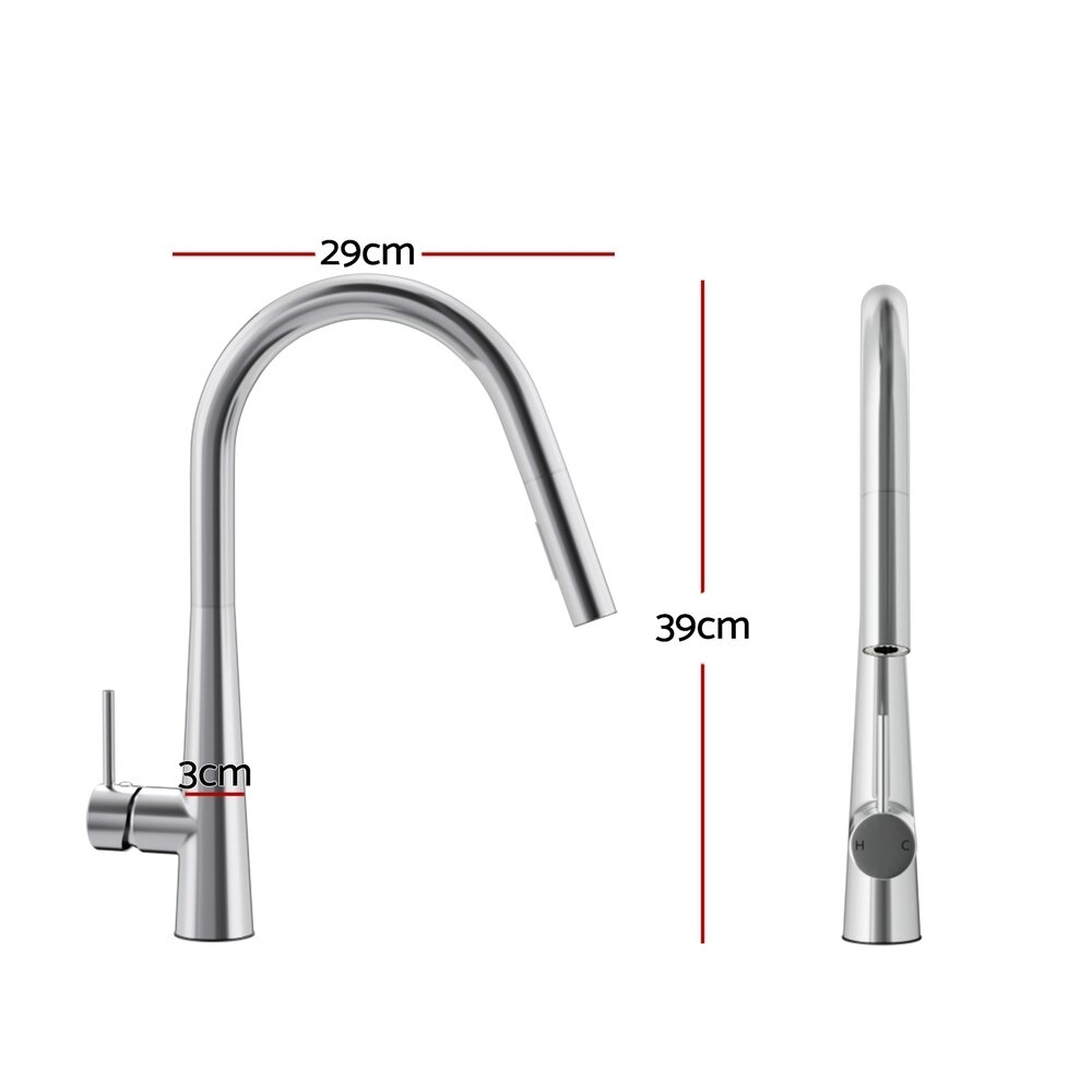Cefito Kitchen Mixer Tap Pull Out Round 2 Mode Sink Basin Faucet Swivel WELS
