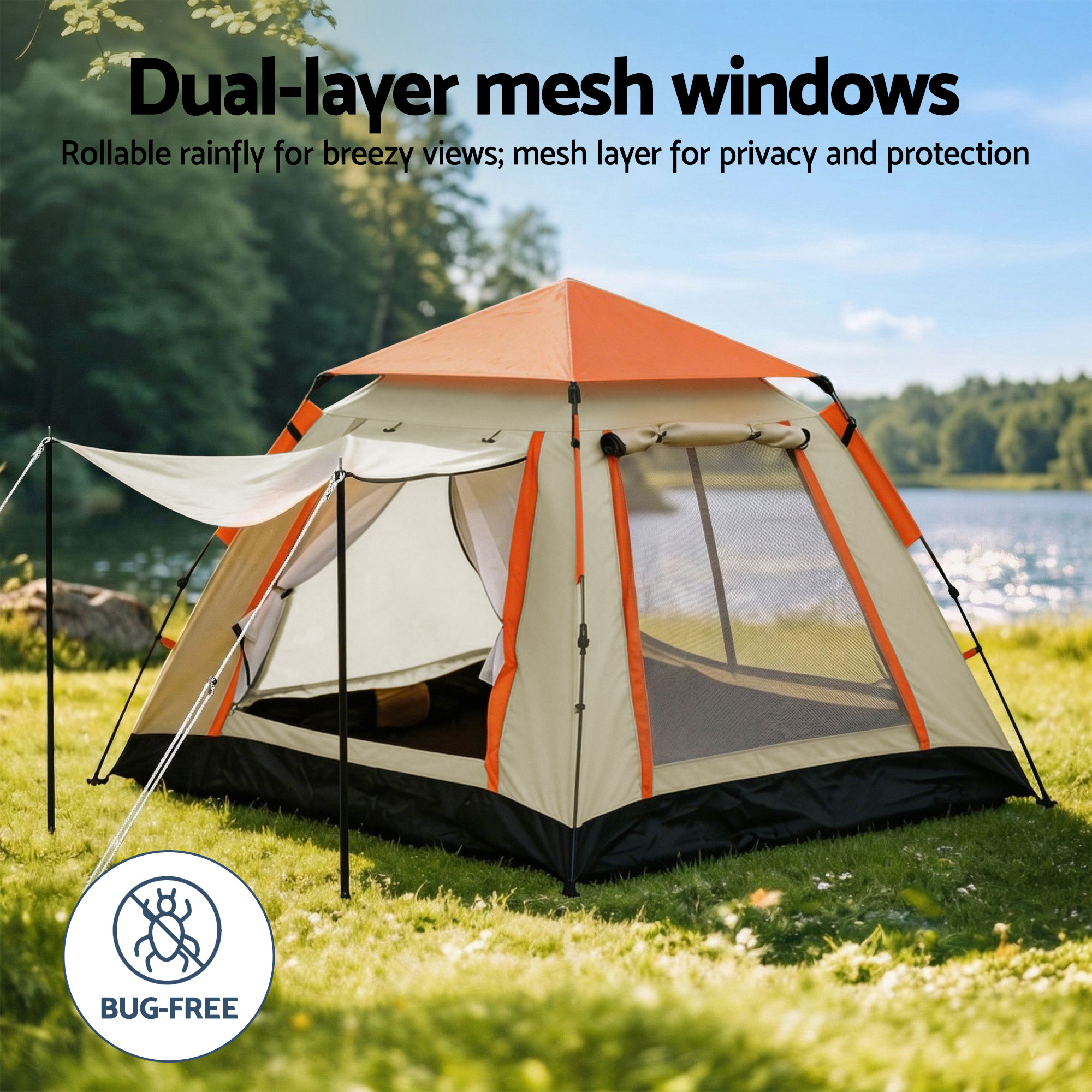 Weisshorn Pop Up Camping Tent 3-4 Person Automatic Tent Instant Setup Waterproof