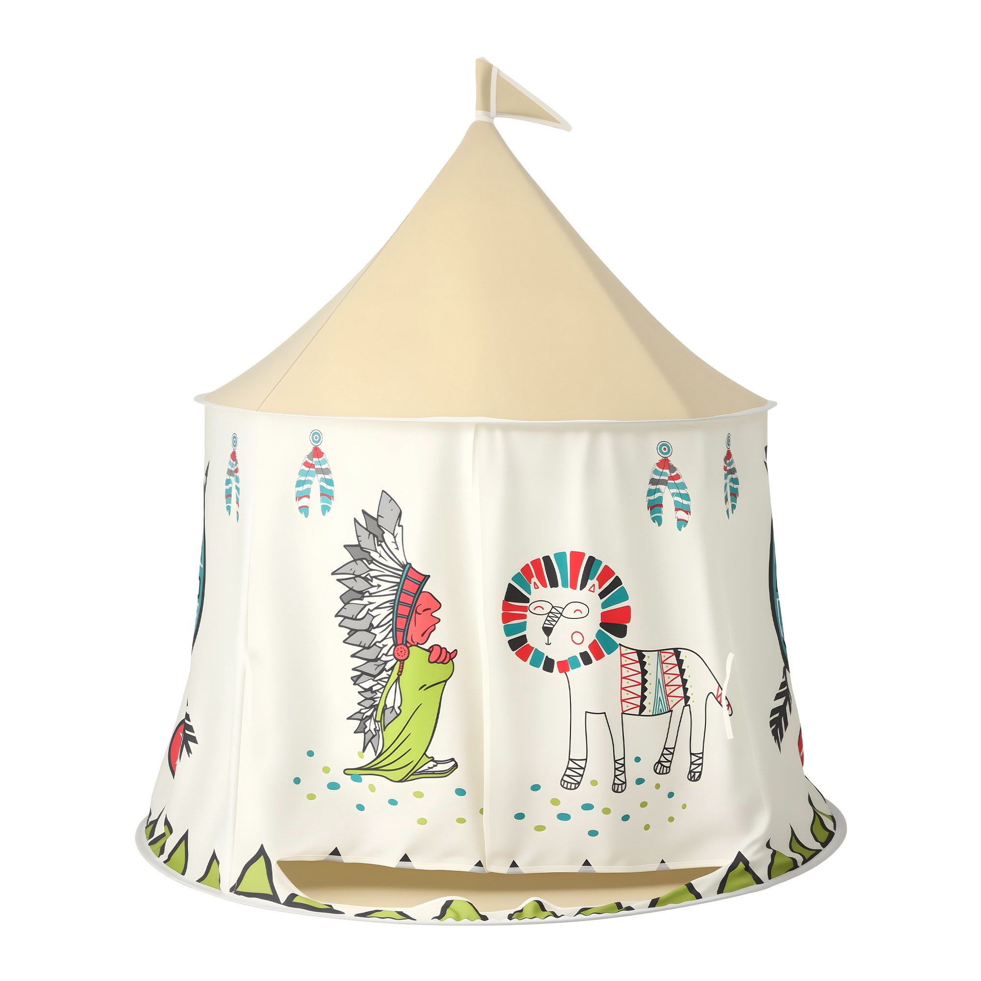 Keezi Kids Play Tent Playhouse Castle with Window Flag Carry Bag 115cmx115cm