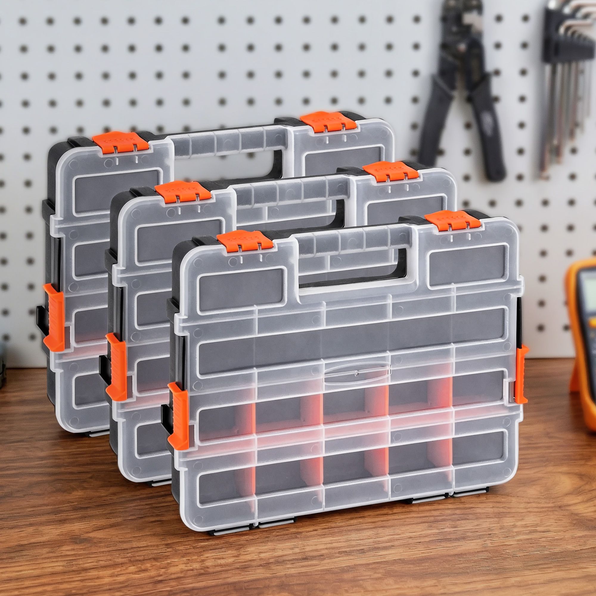 Giantz 3 Pack Tool Box Organizer with Hardware Storage Box for Small Parts
