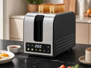 Devanti 2-Slice Toaster, LED Display 3.5cm Wide Slots 6 Browning Levels
