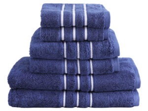 6 Pack Bath Towels Set Cotton Towel Navy