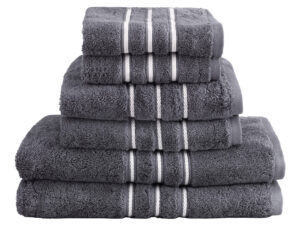 6 Pack Bath Towels Set Cotton Towel Grey