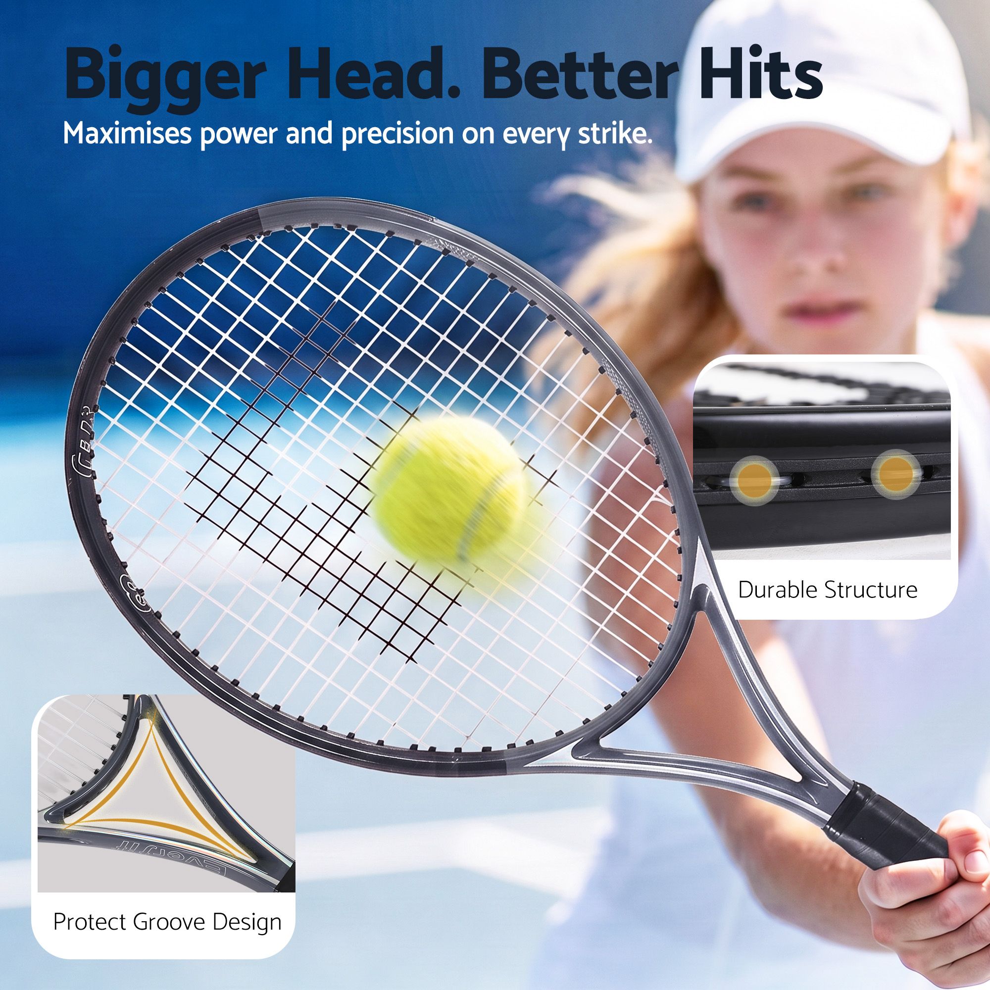 Everfit 27 Inch Tennis Racket Lightweight Racquet for Beginner Adult Players