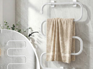 Devanti Heated Towel Rail Freestanding Wall Mounted S-Shape Electric Warmer Rack