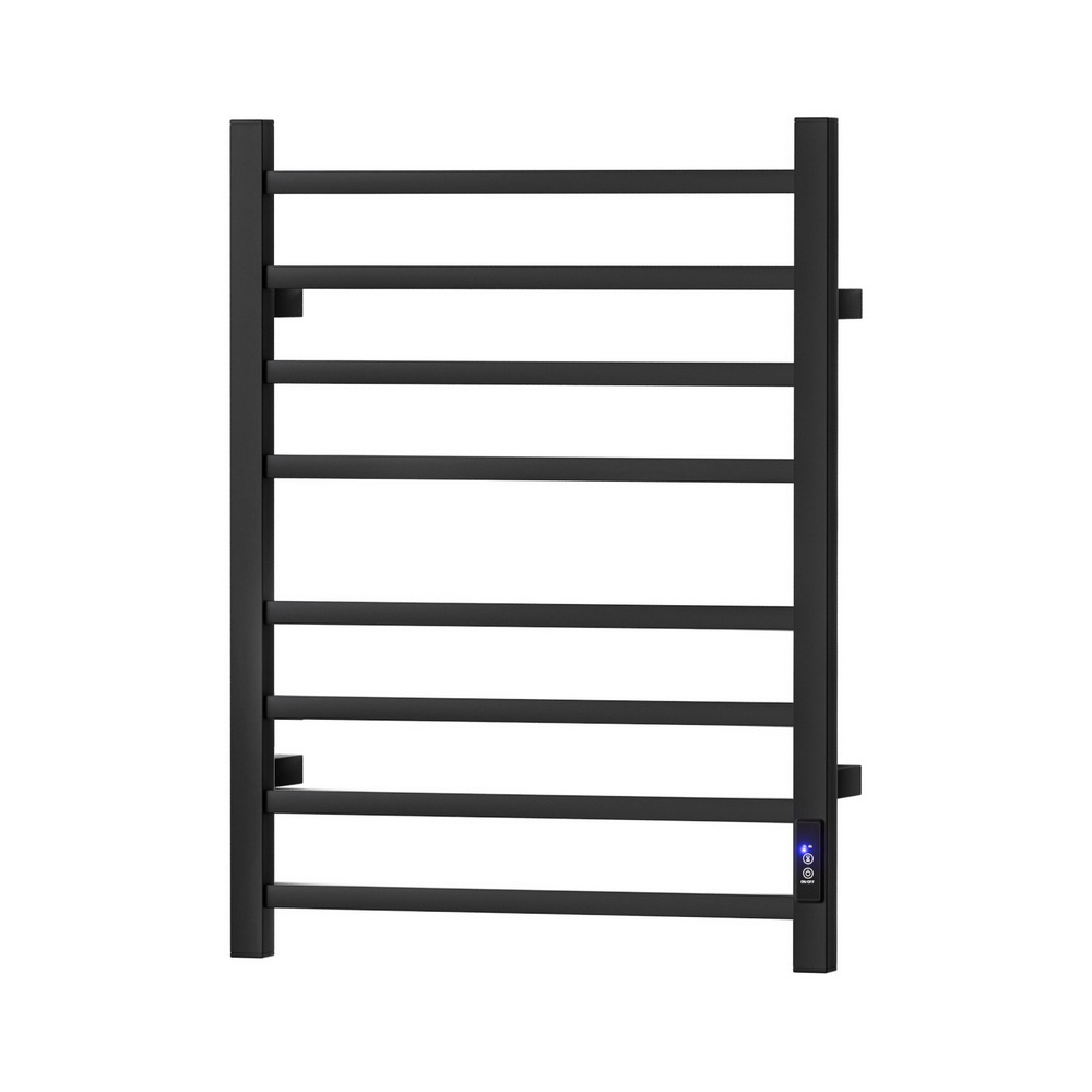 Devanti Heated Towel Rail 8 Square Bars with Timer Electric Heater Warmer Rack