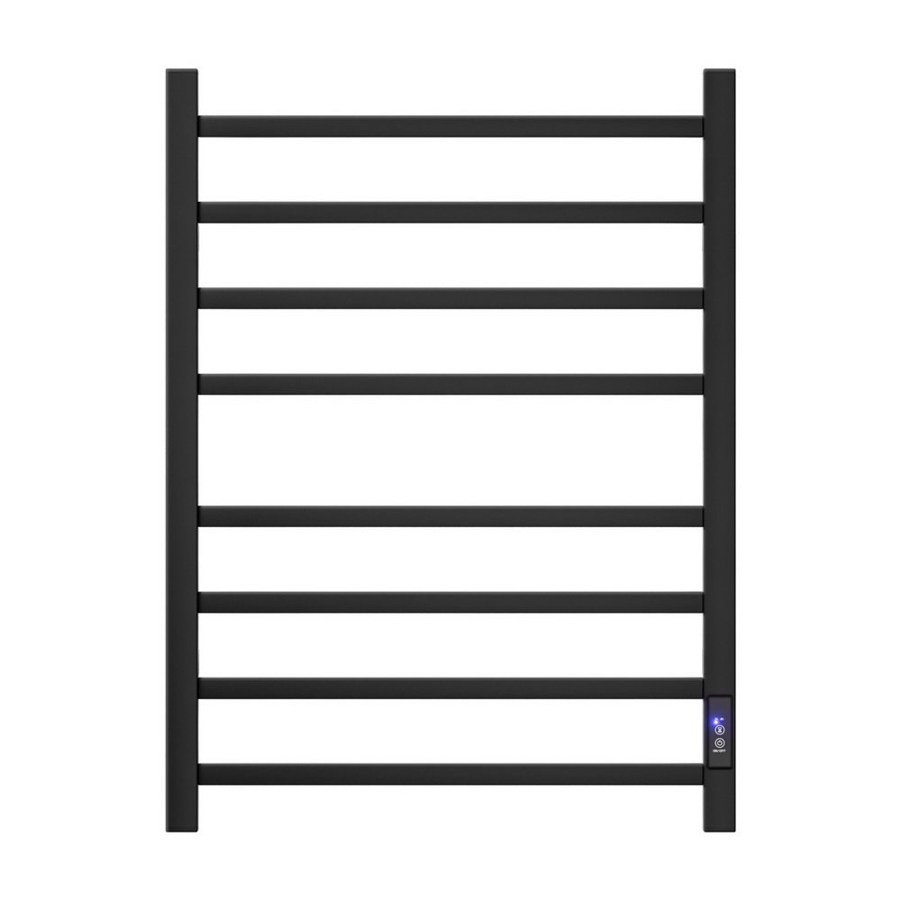 Devanti Heated Towel Rail 8 Square Bars with Timer Electric Heater Warmer Rack
