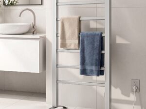 Devanti Electric Heated Towel Rail Rack 6 Bars Freestanding Clothes Dry Warmer