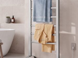 Devanti Electric Heated Towel Rail Rack 6 Bars with Timer Clothes Dry Warmer