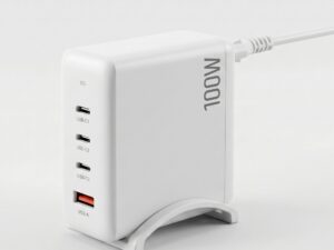 Devanti USB C Charger 100W Fast Charger 4 Port GaN Desktop Station White