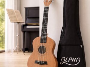 Alpha 26 Inch Solid Mahogany Tenor Ukulele Electric Acoustic EQ System Kit 18