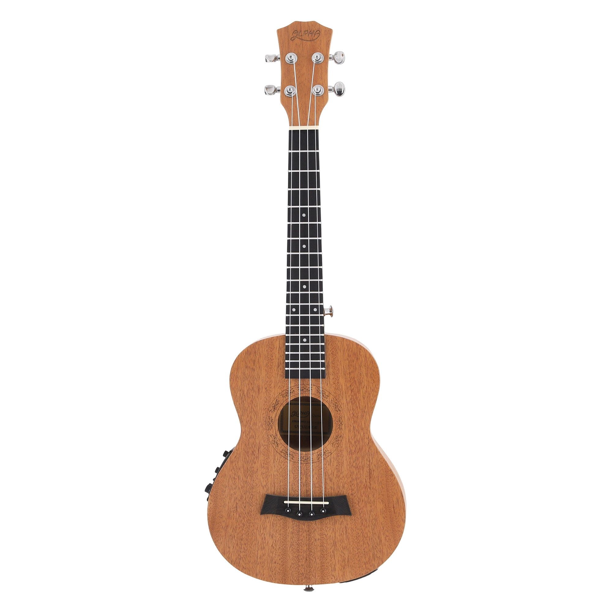 Alpha 26 Inch Solid Mahogany Tenor Ukulele Electric Acoustic EQ System Kit 18
