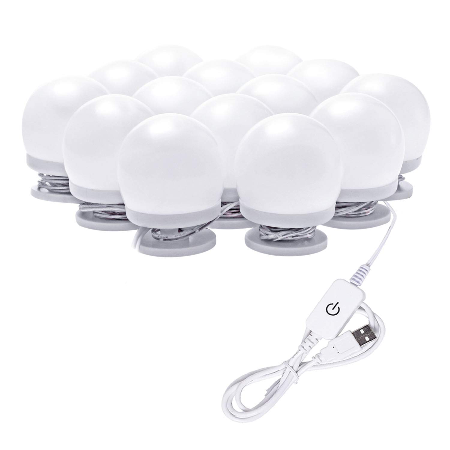 Hollywood LED Vanity Mirror Lights Kit, Dimmable Stick on USB Vanity