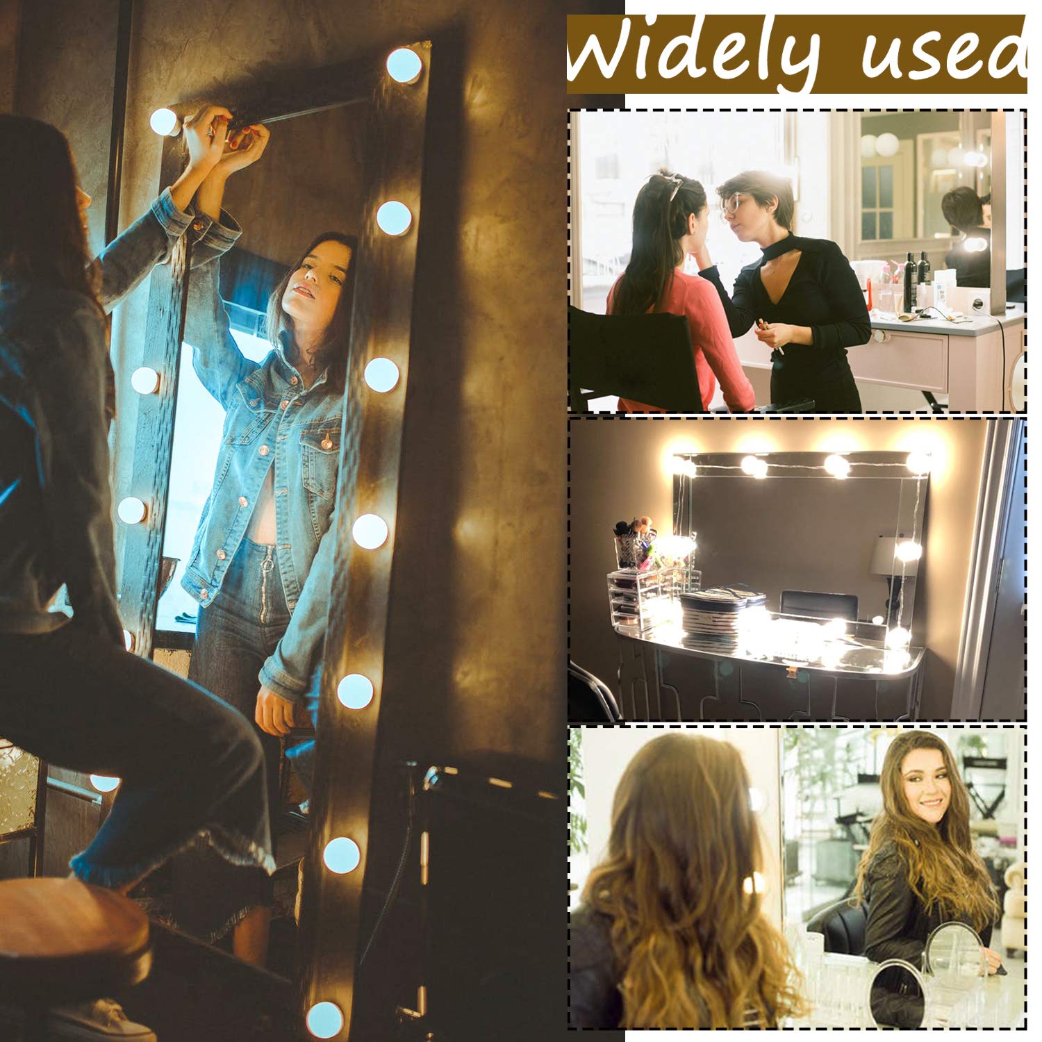 Hollywood LED Vanity Mirror Lights Kit, Dimmable Stick on USB Vanity