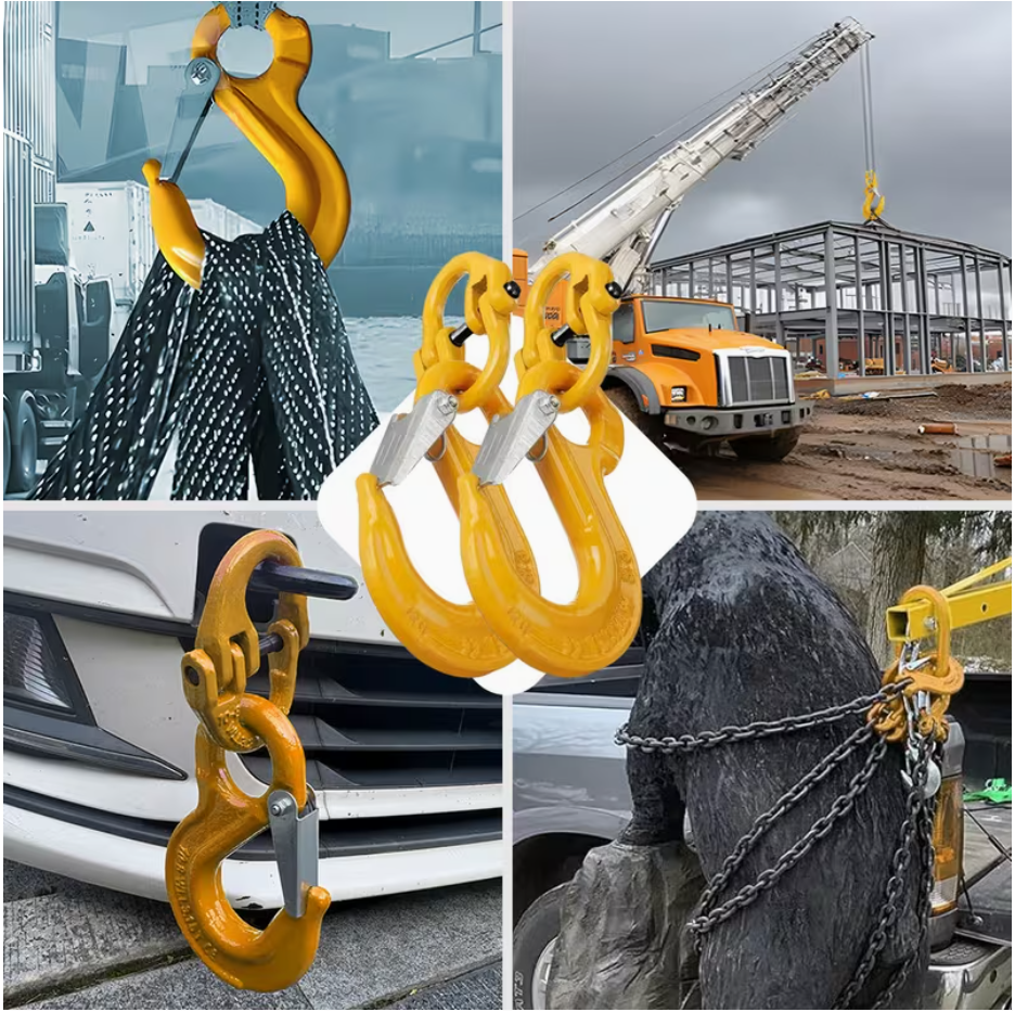 2SET 1.12T Sling Hook Heavy Duty Hammerlock/Slip Hook Kit w/ Swivel Winch &