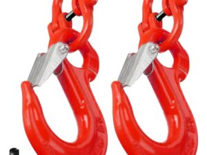 2SETS 2T Sling Hook w/ Hammerlock Heavy Duty Safety Latch Swivel Winch Hook For