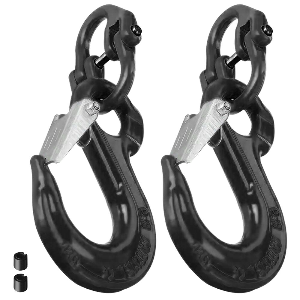 2SET 3.15T Sling Hook Heavy Duty Hammerlock/Slip Hook Kit w/ Swivel Winch &