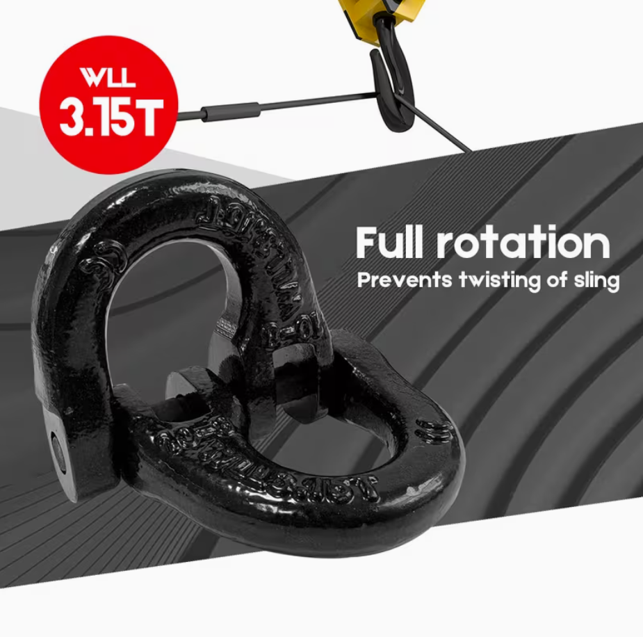 2SET 3.15T Sling Hook Heavy Duty Hammerlock/Slip Hook Kit w/ Swivel Winch &