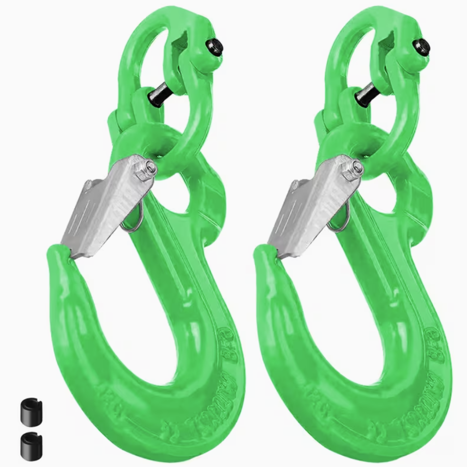 2SET 3.15T Sling Hook Heavy Duty Hammerlock/Slip Hook Kit w/ Swivel Winch &