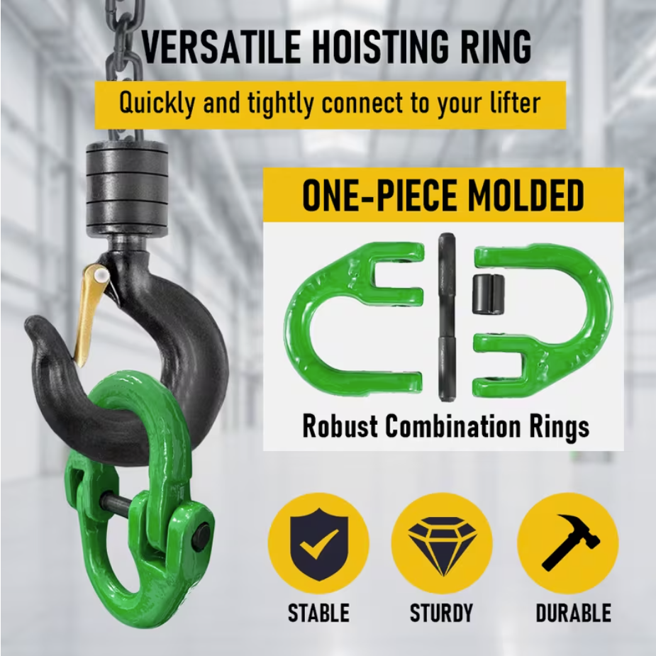 2SET 3.15T Sling Hook Heavy Duty Hammerlock/Slip Hook Kit w/ Swivel Winch &