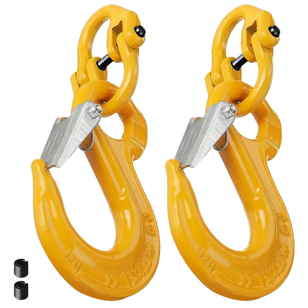 2SET 3.15T Sling Hook Heavy Duty Hammerlock/Slip Hook Kit w/ Swivel Winch &