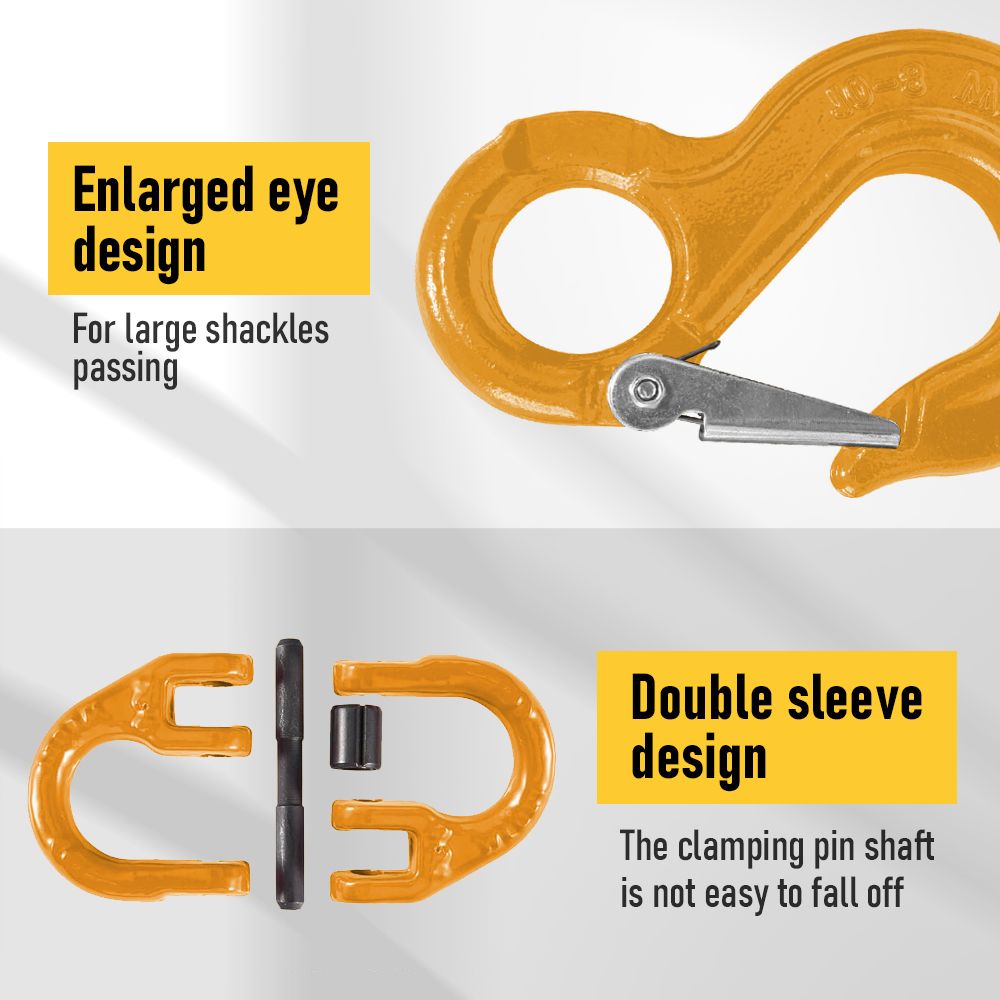 2SET 3.15T Sling Hook Heavy Duty Hammerlock/Slip Hook Kit w/ Swivel Winch &