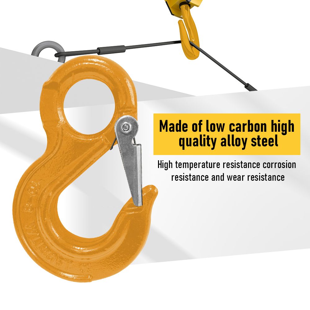 2SET 3.15T Sling Hook Heavy Duty Hammerlock/Slip Hook Kit w/ Swivel Winch &