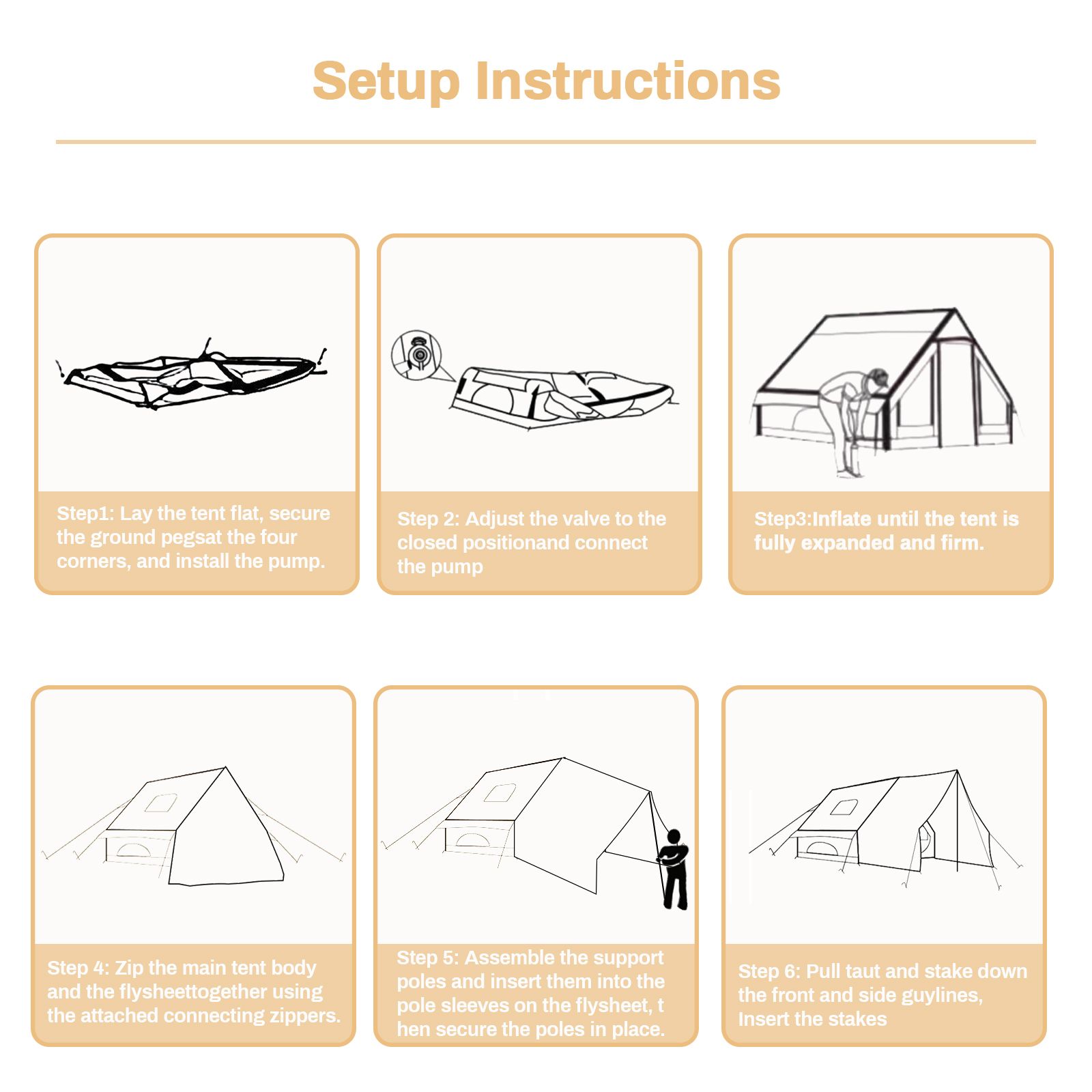Dark Green Inflatable Camping Tent w/ Canopy, Large 4-6 Person, Waterproof
