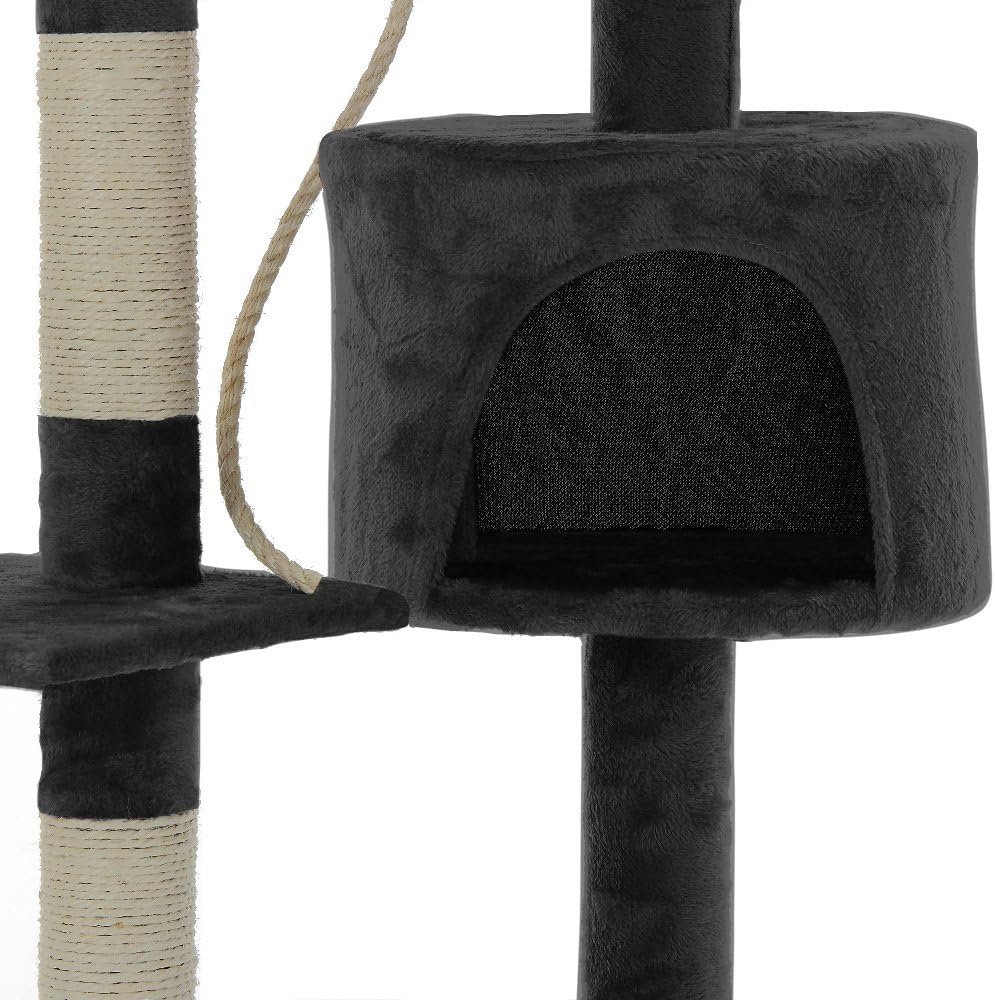 CARLA HOME 140cm Cat Tree for Indoor Cats w/ Plush Perch, Sisal Scratching Posts