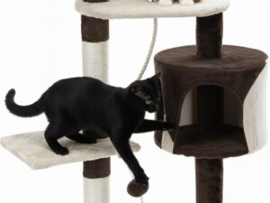 CARLA HOME 140cm Cat Tree for Indoor Cats w/ Plush Perch, Sisal Scratching Posts