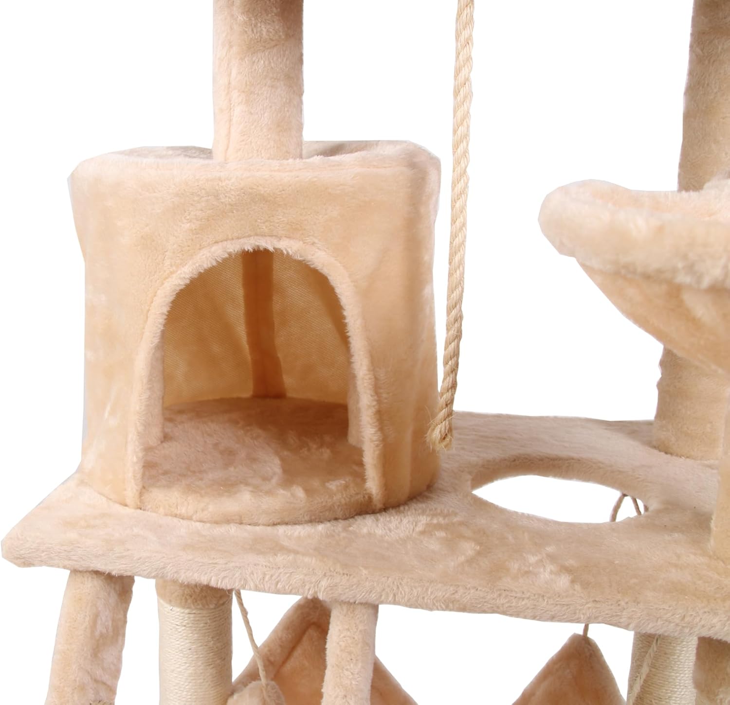 CARLA HOME 141cm Cat Tree Tower for Indoor Cats w/ Plush Perch, Ladder, Sisal