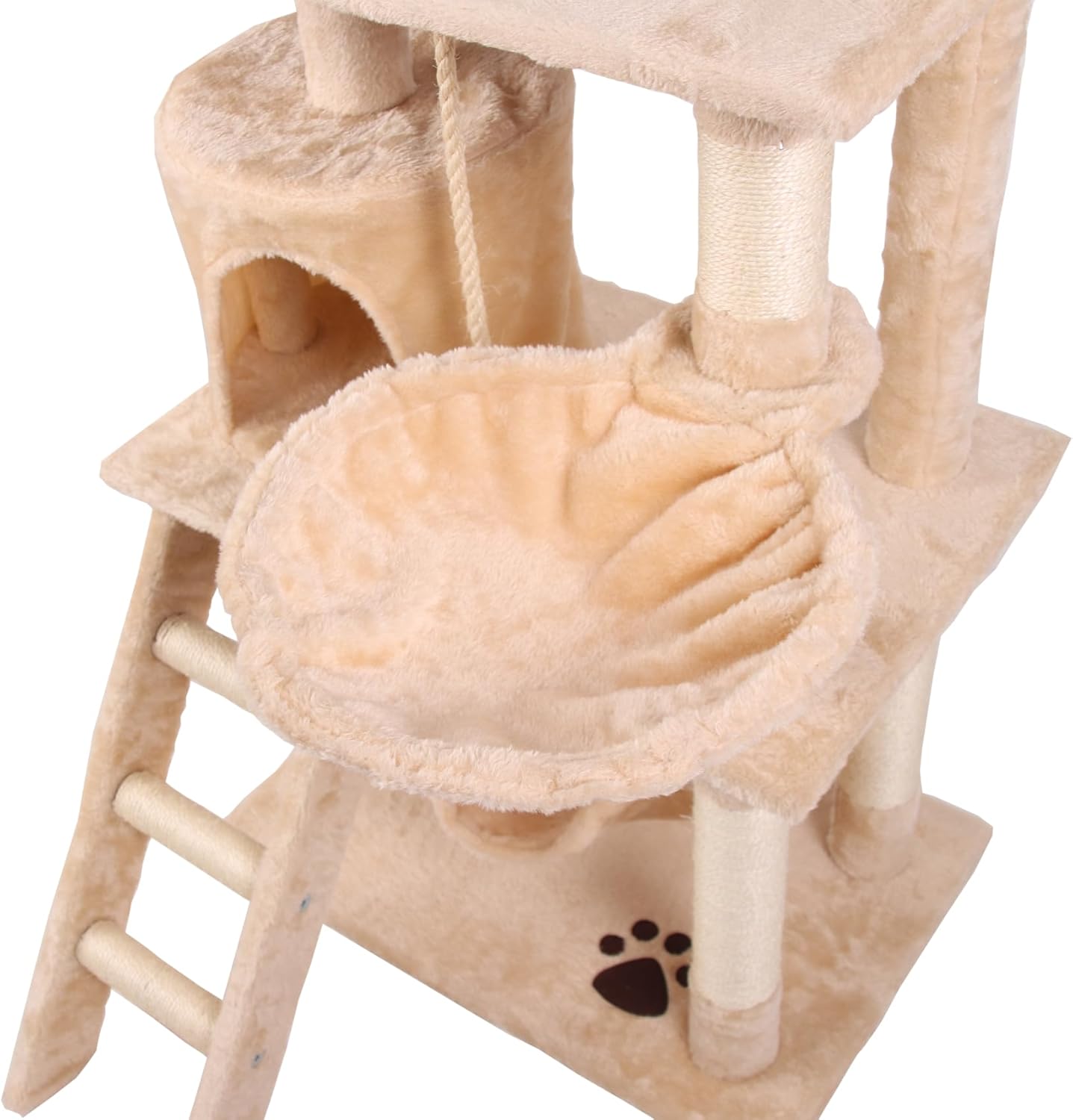 CARLA HOME 141cm Cat Tree Tower for Indoor Cats w/ Plush Perch, Ladder, Sisal