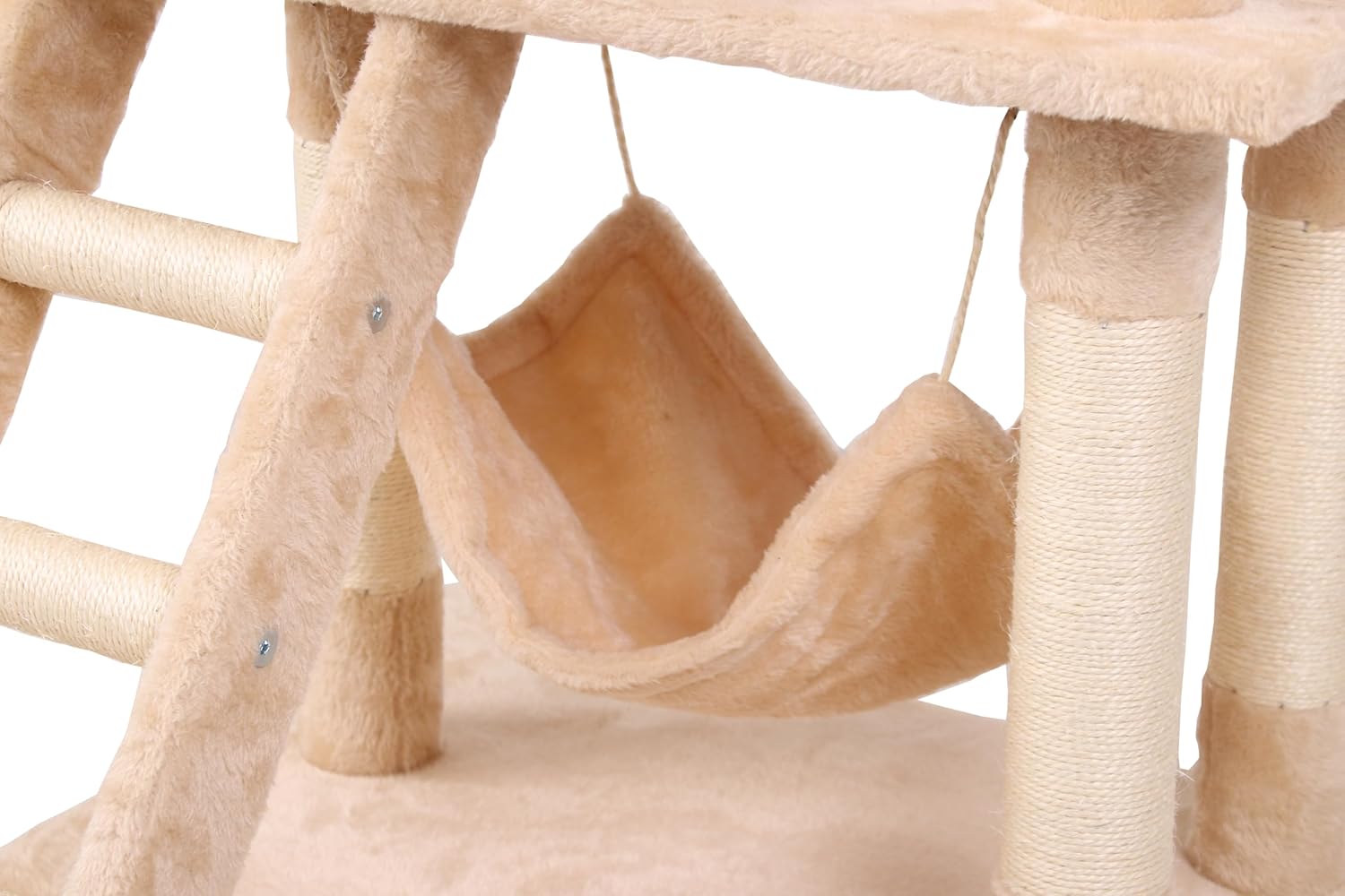 CARLA HOME 141cm Cat Tree Tower for Indoor Cats w/ Plush Perch, Ladder, Sisal