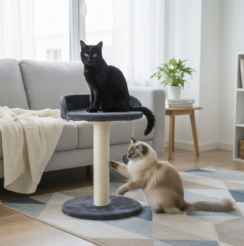 CARLA HOME Cat Tree Tower for Indoor Cats w/ Plush Perch, Sisal Scratching Post
