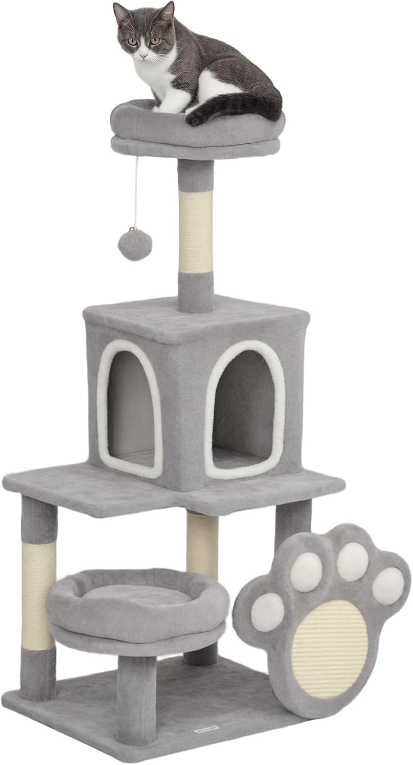 CARLA HOME Large Cat Tree Tower for Indoor Cats w/ Plush Perch, Cat Condo