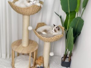 Cat Tree Tower Large Scratching Post Condo Basket Activity Center
