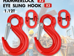 2X 6mm Hammerlock+ Eye Sling Hook Safety Chain Caravan Trailer connecting Extend
