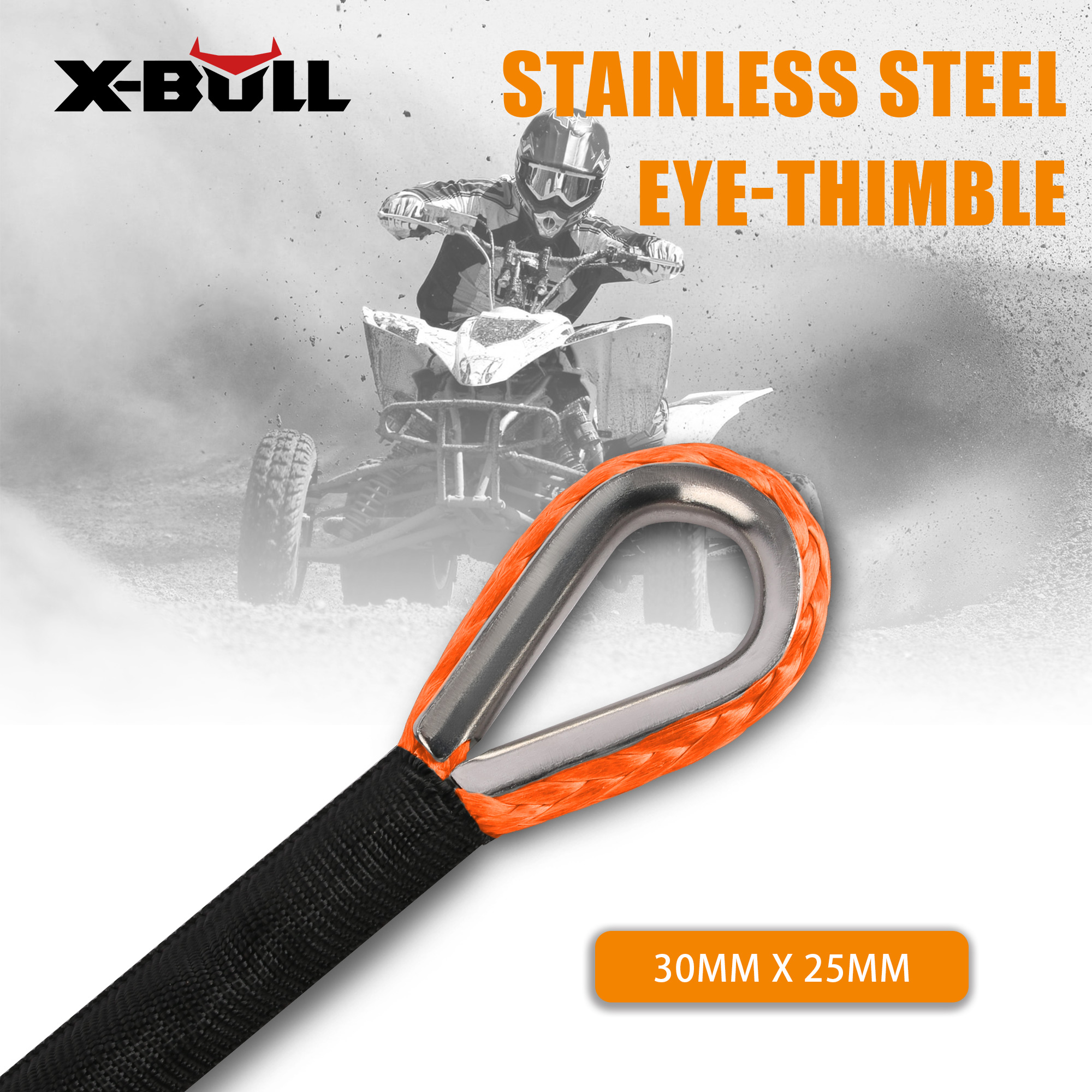 X-BULL Dyneema Synthetic Rope Winch Cable SK75 5.5MM x 13M Car Tow Recovery