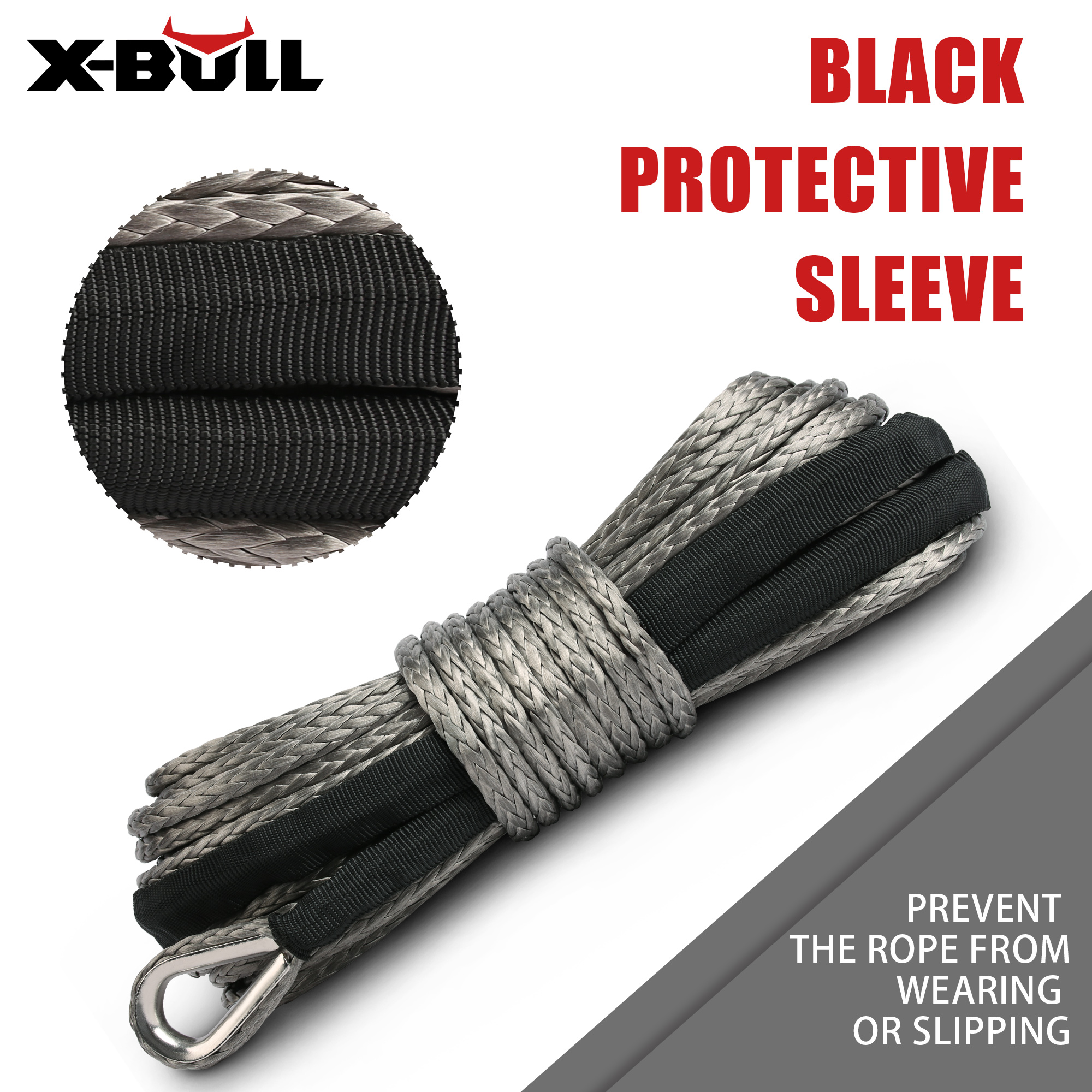 X-BULL Synthetic Dyneem Rope 5.5MM x 13M SK75 Car Tow Recovery Winch Cable Line