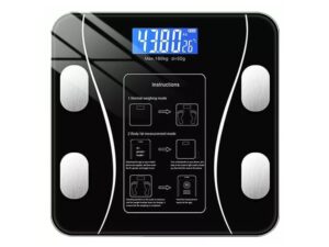 Bluetooth Smart Body Fat Scale Black - Digital BMI Weight USB Recharge with App