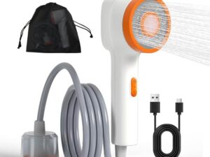 Social Hike Portable Camping Shower Head - Outdoor Rechargeable Pump LED Light