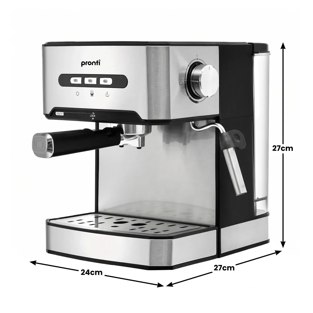 Pronti 1.6L Automatic Coffee Espresso Machine with Steam Frother