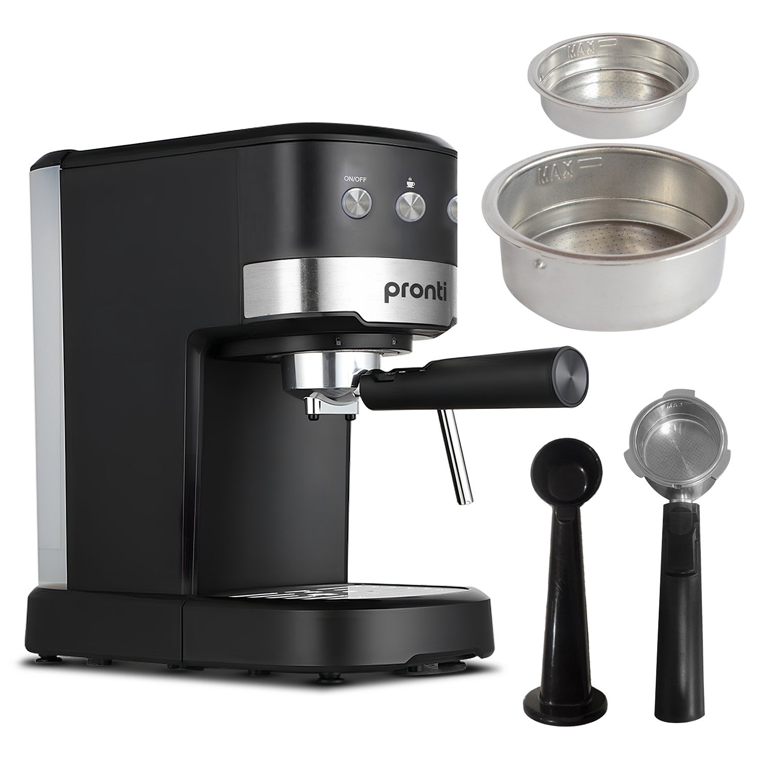 Pronti KCM-850D Coffee Machine 20 Bar Espresso Maker w/ Milk Frother & 1.25L